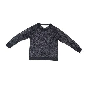 Ideology Black Silver Criss Cross Back Long Sleeve Sweatshirt Size XL Women’s